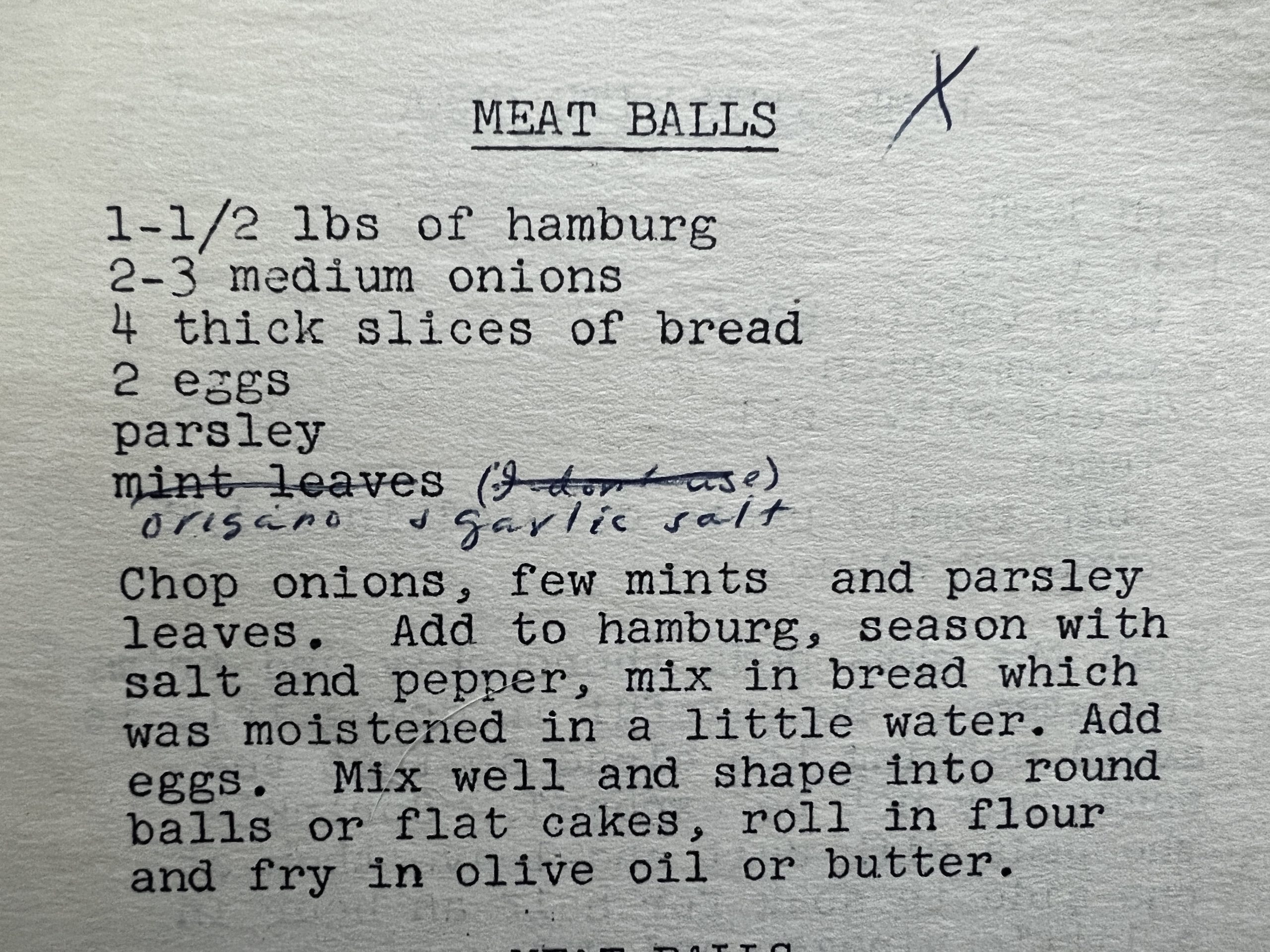 meat ball recipe photo from the cookbook